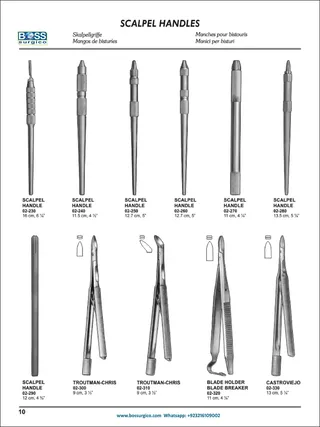 Scalpel Handles & Blade Holders — Troutman-Chris, Castroviejo