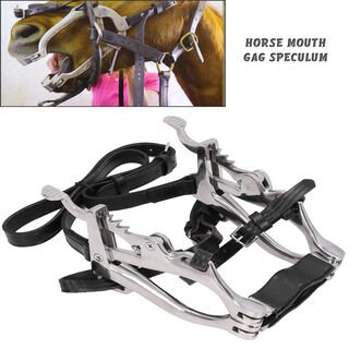 McPherson Equine Dental Speculum Horse Mouth Gag Stainless Steel Leather Straps