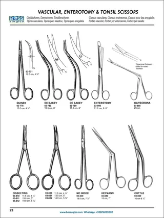 Quinby, De Bakey, Dissecting & Cottle Scissors – General Surgical Instruments Range
