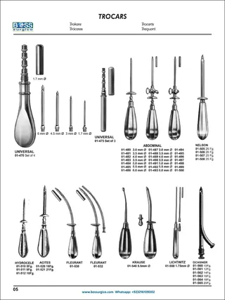 Surgical Trocars & Cannulas – Universal, Abdominal, Nelson, Ochsner Sets
