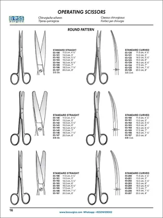 Operating Scissors | Straight & Curved, Sharp/Blunt Tips, 11.5–20 cm Sizes