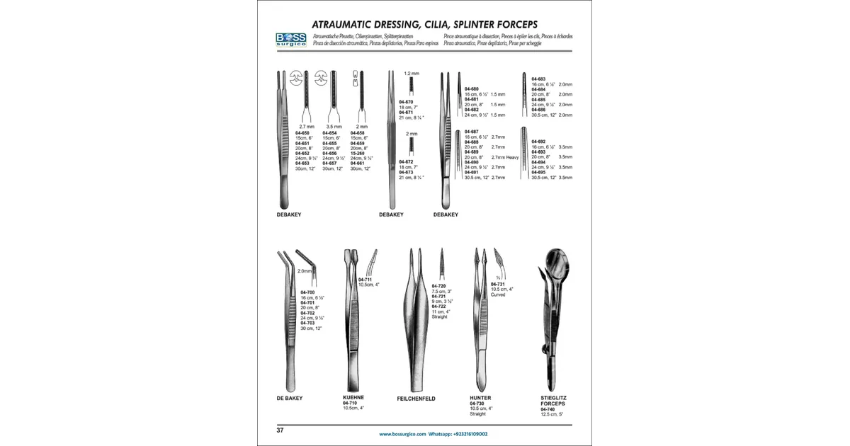 DeBakey Atraumatic Forceps 1.2–3.5 mm | Vascular & Splinter | Catalog ...