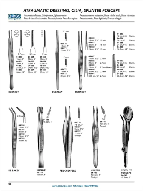 DeBakey Atraumatic Forceps 1.2–3.5 mm | Vascular & Splinter | Catalog ...