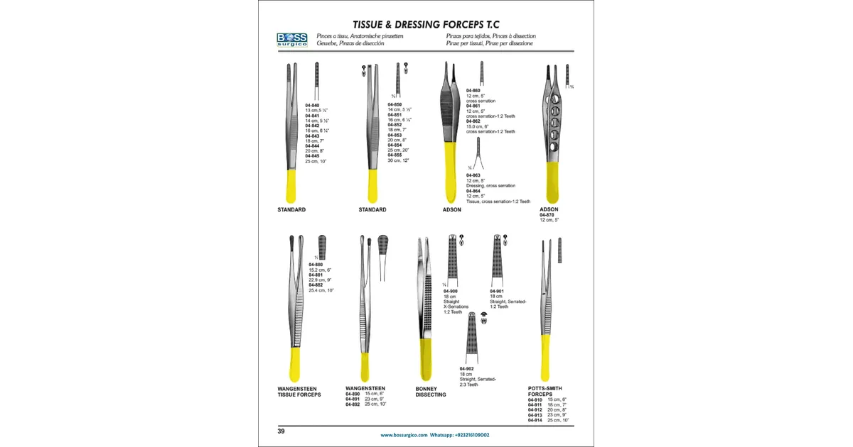 Standard, Adson, Wangensteen, Bonney & Potts-Smith Forceps | Catalog ...