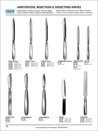 Surgical Blades & Amputation Knives | Collin, Catlin, Liston, Langenbeck, Walb & Virchow