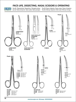 Plastic Surgery Scissors – Kilner, Joseph, Kaye Face-Lift & More | Fine Dissection Instruments