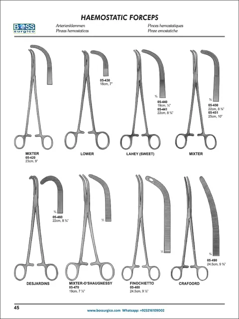 Mixter, Lahey, Desjardins & Crafoord Surgical Forceps | Catalog ...
